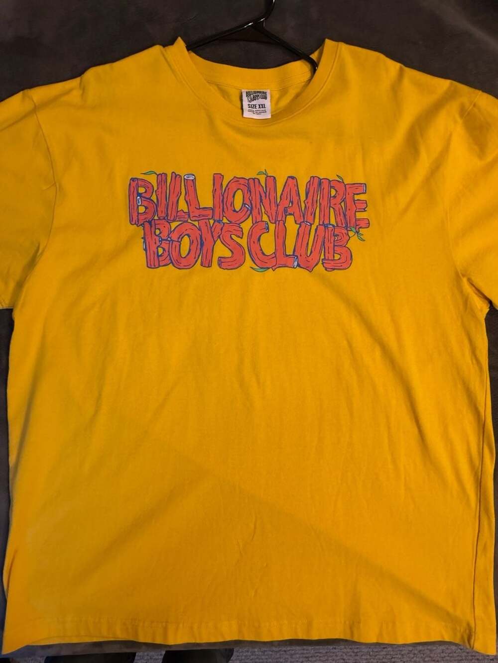 Billionaire Boys Club Yellow Log Typography Graphic T-Shirt XXL
